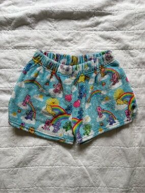 Care Bears Vintage Paper Tag Colorful Fuzzy Shorts Big Kids 14